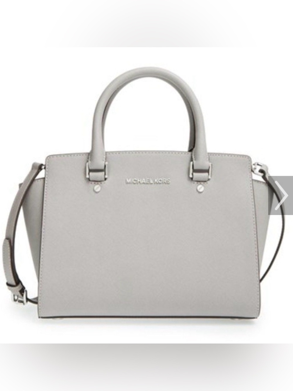 Michael Kors Selma Light Gray Medium Satchel